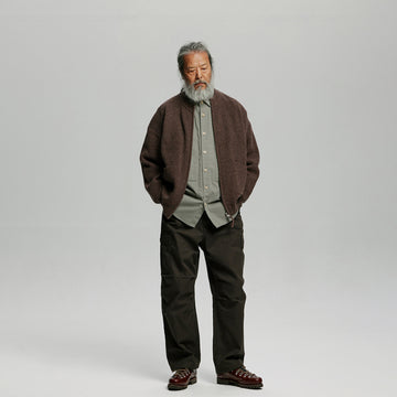 Frizmworks Wool Deck Zipup Cardigan Choco Brown