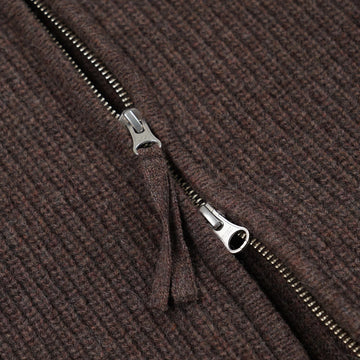 Frizmworks Wool Deck Zipup Cardigan Choco Brown