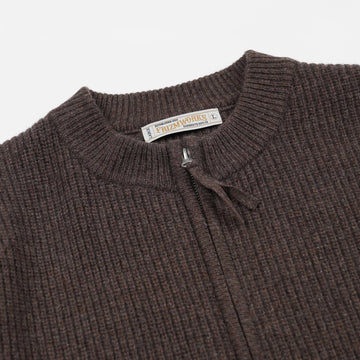 Frizmworks Wool Deck Zipup Cardigan Choco Brown