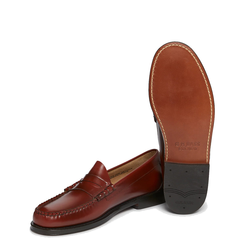 G.H.Bass Weejuns Larson Penny Loafers Smoke Paprika Leather - Parasol Store