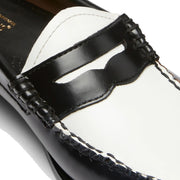 G.H.Bass Womens Bass Weejun Penny Loafer Black & White Leather - Parasol Store