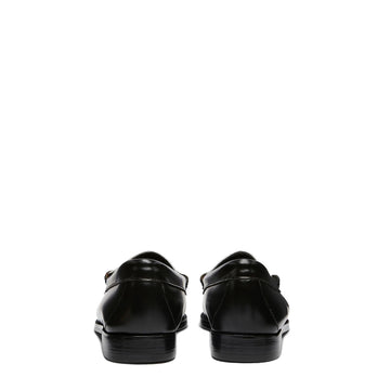 G.H.Bass Womens Bass Weejun Penny Loafer Black & White Leather - Parasol Store