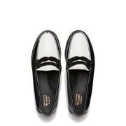 G.H.Bass Womens Bass Weejun Penny Loafer Black & White Leather - Parasol Store