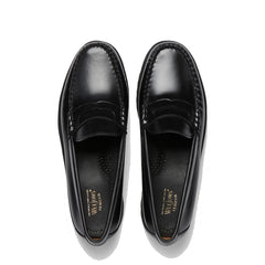 G.H.Bass Womens Weejuns 90s Penny Loafers Black Leather - Parasol Store