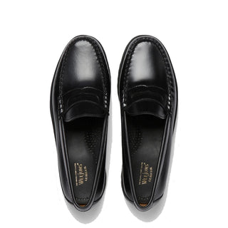 G.H.Bass Womens Weejuns 90s Penny Loafers Black Leather - Parasol Store