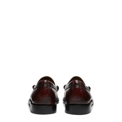 G.H.Bass x Maharishi Larson Penny Loafers Wine Embossed Leather - Parasol Store
