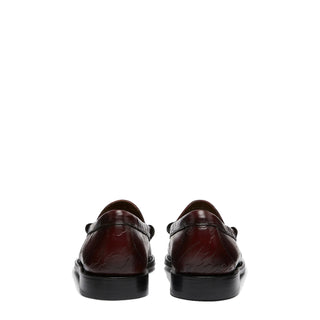 G.H.Bass x Maharishi Larson Penny Loafers Wine Embossed Leather - Parasol Store