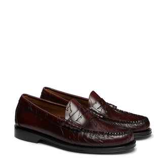 G.H.Bass x Maharishi Larson Penny Loafers Wine Embossed Leather - Parasol Store