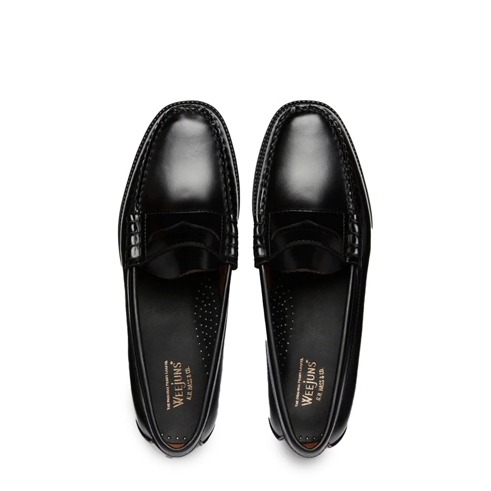 G.H Bass Weejun Step Larson Moc Penny Black Leather - Parasol Store