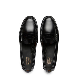 G.H Bass Weejun Step Larson Moc Penny Black Leather - Parasol Store
