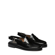 G.H Bass Womens Weejun Penny Sling Black Leather - Parasol Store