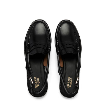 G.H Bass Womens Weejun Penny Sling Black Leather - Parasol Store