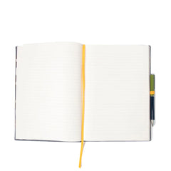 Caroline Gardner Casebound Notebook With Pen Blue / Grey Stripe