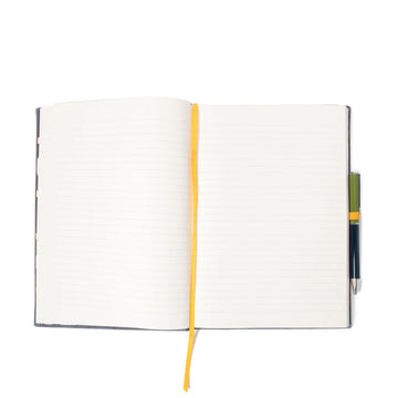 Caroline Gardner Casebound Notebook With Pen Blue / Grey Stripe