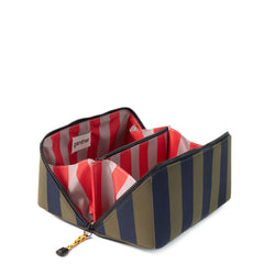 Caroline Gardner Diaganol Washbag Blue / Green Stripe