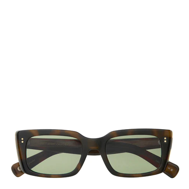 Garrett Leight GL 3030 49 Sunglasses Spotted Brown Shell/Semi-Flat Valley View Green Garrett Leight