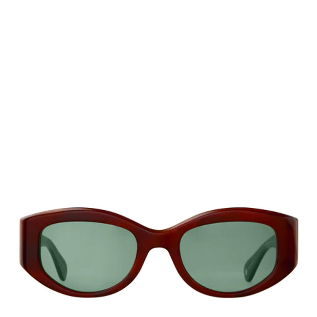 Garrett Leight Retro Biggie 49 Sunglasses Vintage Burnt Tortoise/Veridian Garrett Leight
