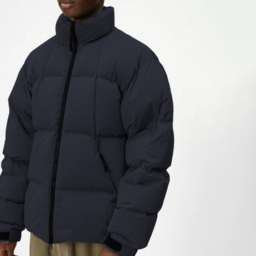 Goldwin Dope Dyed Ripple Nylon Down Jacket Dark Navy