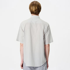 Goldwin Fine Cotton Seersucker Striped S/S Shirt Black