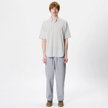 Goldwin Fine Cotton Seersucker Striped S/S Shirt Black