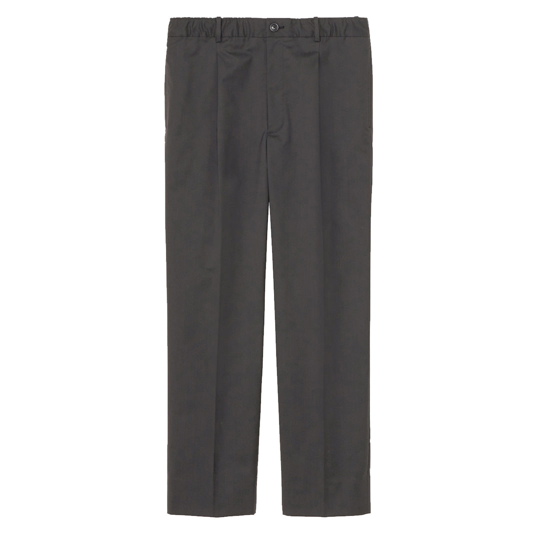 Goldwin Woolly Twill One Tuck Pants Black Gray - Parasol Store