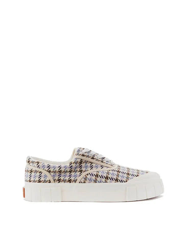 Good News Womens Opal Check Trainer Beige / Blue - Parasol Store