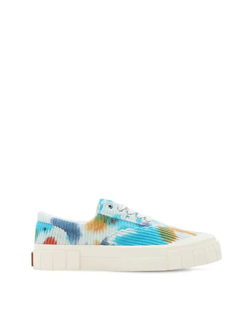 Good News Womens Opal Tie Dye Corduroy Trainer Navy / Brown - Parasol Store