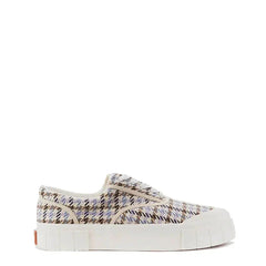 Good News Womens Opal Check Trainer Beige / Blue - Parasol Store
