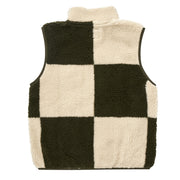 Gramicci Checkered Sherpa Vest Natural / Olive Check - Parasol Store