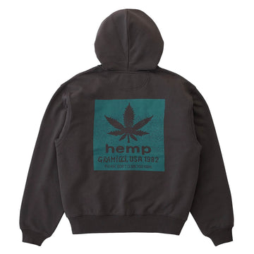 Gramicci Hemp Zip Hooded Sweatshirt Deep Brown - Parasol Store