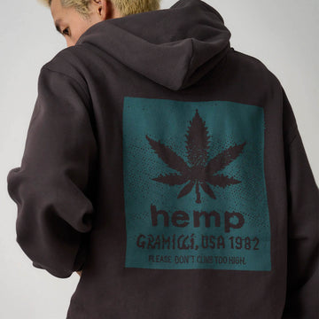 Gramicci Hemp Zip Hooded Sweatshirt Deep Brown - Parasol Store