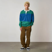 Gramicci Langdon Rugby Shirt Cerulean / Emerald - Parasol Store