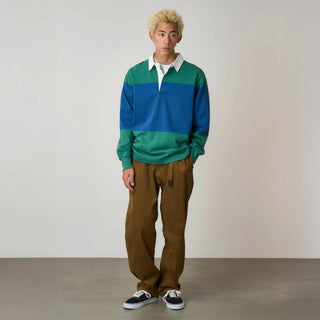 Gramicci Langdon Rugby Shirt Cerulean / Emerald - Parasol Store