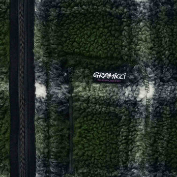 Gramicci Shadow Plaid Sherpa Jacket Olive Shadow Plaid - Parasol Store