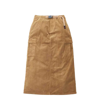 Gramicci Womens Corduroy Long Cargo Skirt Mocha Beige - Parasol Store