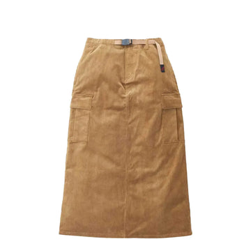 Gramicci Womens Corduroy Long Cargo Skirt Mocha Beige - Parasol Store