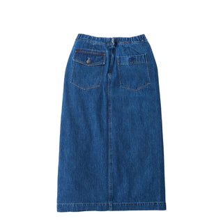 Gramicci Womens Long Denim Skirt Mid Indigo - Parasol Store
