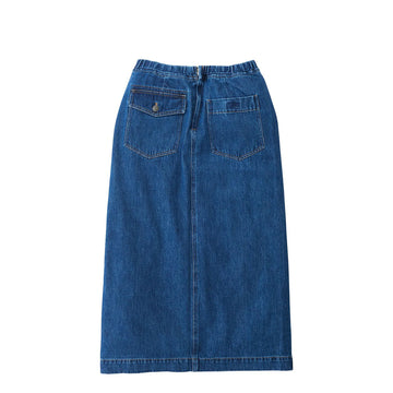 Gramicci Womens Long Denim Skirt Mid Indigo - Parasol Store