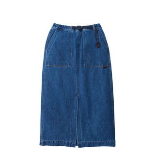Gramicci Womens Long Denim Skirt Mid Indigo - Parasol Store