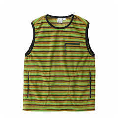 Gramicci Womens Thermal Fleece Pullover Chartreuse Stripe - Parasol Store