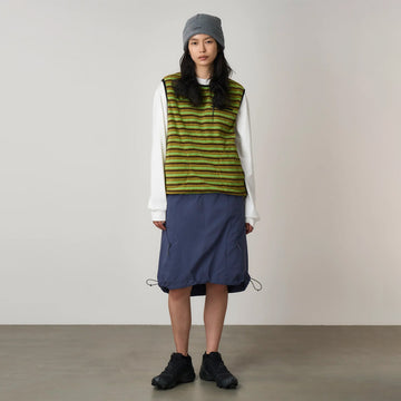 Gramicci Womens Thermal Fleece Pullover Chartreuse Stripe - Parasol Store