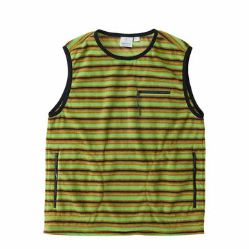 Gramicci Womens Thermal Fleece Pullover Chartreuse Stripe - Parasol Store