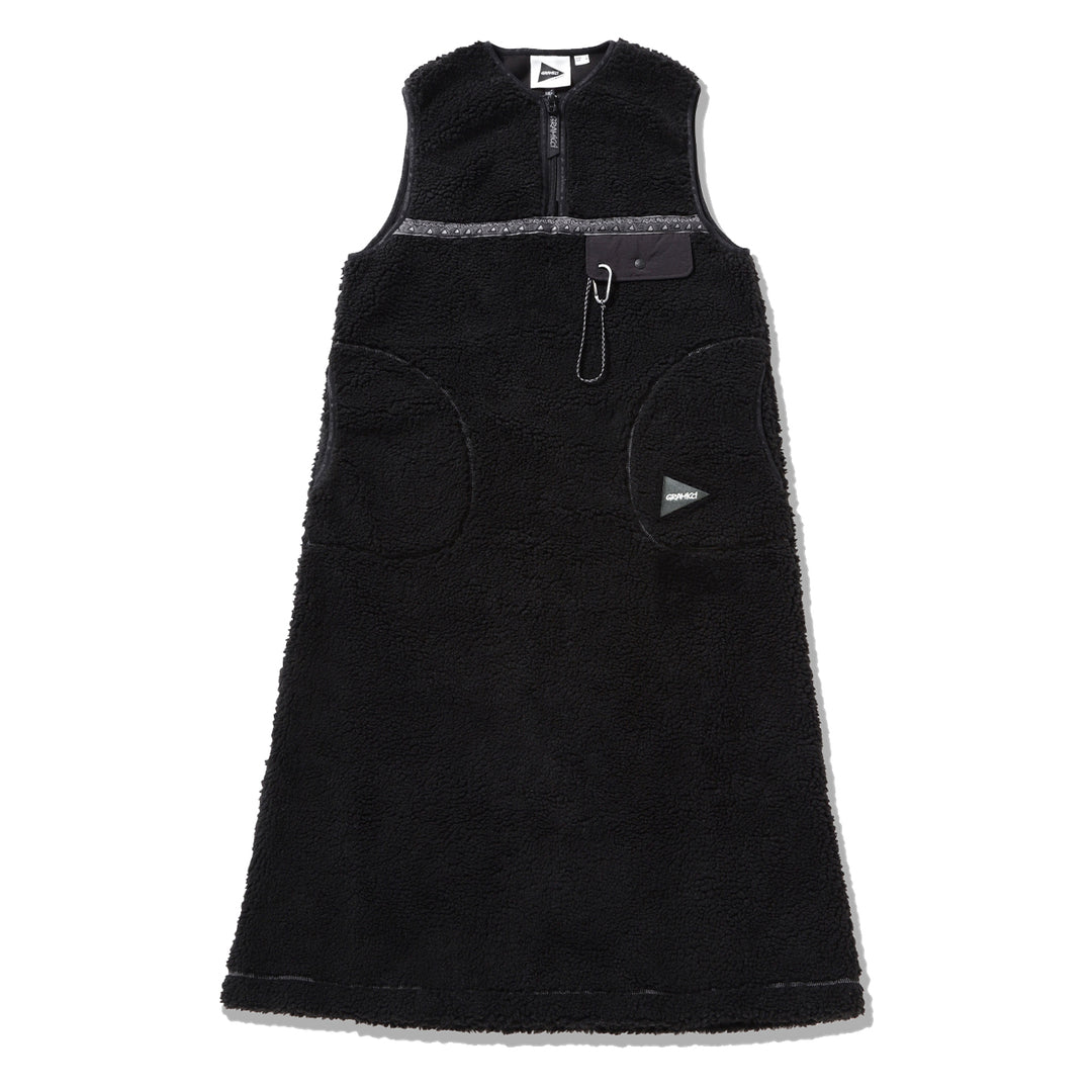 Gramicci x And Wander JQ Tape Fleece Dress Black - Parasol Store