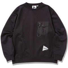 Gramicci x And Wander Pocket Sweatshirt Black - Parasol Store