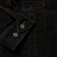 Aries Worn Flock Denim Car Coat Green - Parasol Store