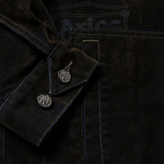 Aries Worn Flock Denim Car Coat Green - Parasol Store