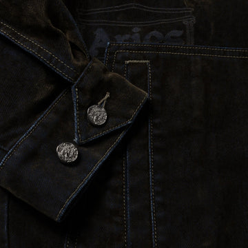 Aries Worn Flock Denim Car Coat Green - Parasol Store