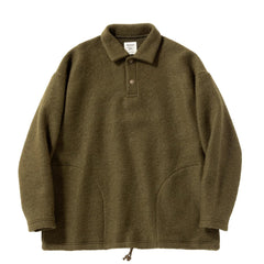 Jackman Wool HIMO Polo Knit Olive - Parasol Store