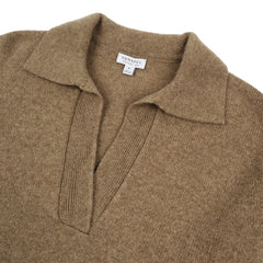 Sunspel Womens Lambswool Polo Mink - Parasol Store