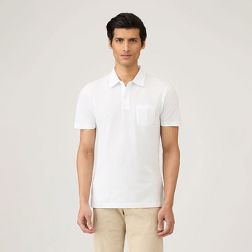 Sunspel Riviera S/S Polo Shirt White - Parasol Store